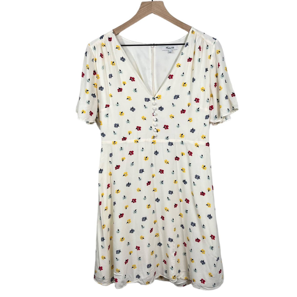 Madewell Orchard Flutter-Sleeve Dress in Confetti Floral Size 8 - Picture 2 of 9